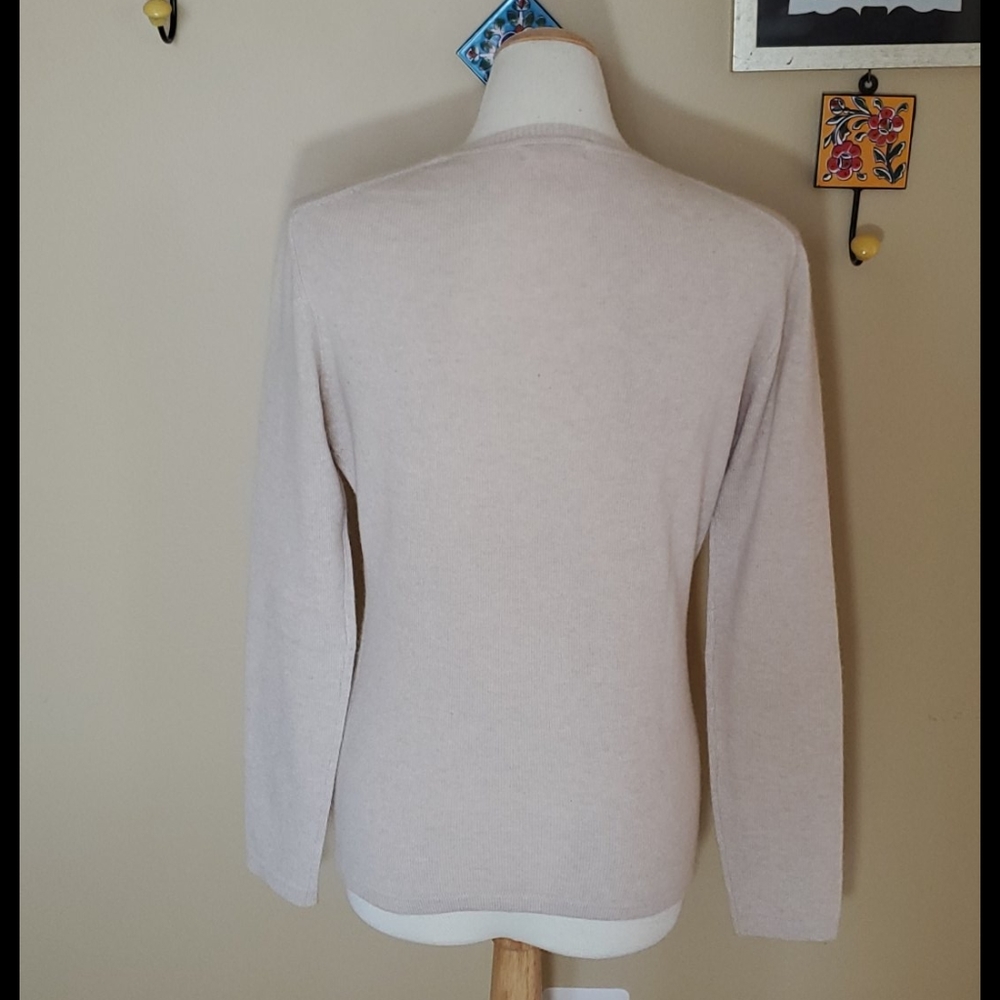 Lu Lu Lame khaki cashmere sweater - Picture 4 of 5